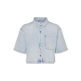 VERO MODA Kadın VMLILIA 2/4 LOOSE DENIM SHIRT GU3207 Denim Gömlek Açık Mavi Denim XS