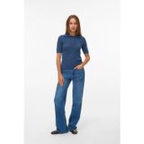 Vero Moda Kadın Vmlımone Polo Yaka Kısa Kollu Kazak 10340101 Indigo