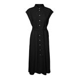 VERO MODA Kadın Vmmymilo Sl Calf Shirt Dress WVN Ga Elbise, Siyah, M