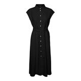 VERO MODA Kadın Vmmymilo Sl Calf Shirt Dress WVN Ga Elbise, Siyah, S