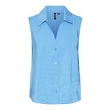 VERO MODA Kadın VMQUEENY SL SHIRT WVN GA Gömlek Mavi S