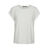 VERO MODA Kadın VMTASSA SS TOP JRS GA Tişört Beyaz L
