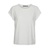 VERO MODA Kadın VMTASSA SS TOP JRS GA Tişört Beyaz XS