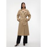 Vero Moda Krem Kadın Trençkot Vmchloe Long Trenchcoat Ga Noos - XL