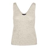 Vero Moda Krem Kadın Triko VMLEILANI SL V-NECK TOP