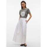 Vero Moda Orta Bel Beyaz Kadın Uzun Etek VMDISLA MW LONG SKIRT WVN BTQ