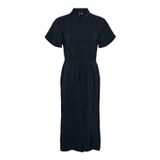 Vero Moda Siyah Kadın Elbise VMQUEENY S/S CALF SHIRT DRESS WVN GA