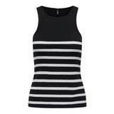 Vero Mode Curve Bayan Onlkenya Rib Stripe Tank Top Cs Jrs, Siyah/Şeritler: Parlak Beyaz, S