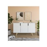 Verona 120 Cm Konsol, Kahve Köşesi, Tv Ünitesi, Çok Amaçlı Ahşap Ayaklı Konsol Beyaz