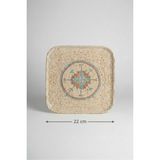 Verona Kare Servis Tabağı 22X22CM Dijital Celest-C Rinart - 225 ml - Krem