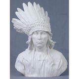 Veronese Biblolar-Wise Porselen-Porselen Kızılderılı Sef Bust-18,5X10,5X24,5 Cm-Jcp30047aa