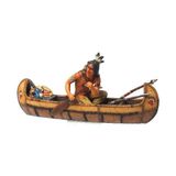Veronese Collection Amerikan Yerlisi Kanoda Kızılderili Figürü 31CM