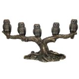 Veronese Collection Bronz Renk 5li Mumluk Baykuş Figürü 42CM