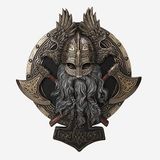 Veronese Design 10 5/8" Viking Duvar Plakası Valhalla Heykeli Soğuk Döküm Bronzlaştırılmış Reçine