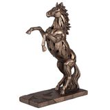 Veronese Design 11 1/4 Yetiştirme At Aydınlatma Reçine Heykel Soğuk Döküm Bronz Kaplama
