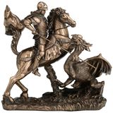 Veronese Design 6 1/4 inç Saint George Ejderha Avcısı Soğuk Döküm Reçine Bronz Kaplama Heykel