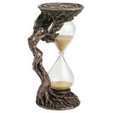 Veronese Design 6 1/8 inç Dryad Saat Cam Kum Zamanlayıcı Soğuk Döküm Reçine Bronz Kaplama 5 Dakika Altın Kum