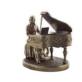 Veronese Design 8 1/8" Uzunluğunda Klasik Besteci Wolfgang Amadeus Mozart Piyanolu Soğuk Döküm Reçine Heykel Antika Bronz Heykel Heykelcik