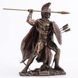 Veronese Design 8.5" Uzun Kral Leonidas Sparta Soğuk Döküm Bronz Reçine Heykel Yunan Savaşçısı