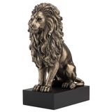 Veronese Design 8 7/8 İnç Aslan Plith Heykel Koleksiyonluk Heykelcik Üzerinde Oturan