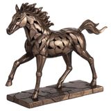 Veronese Design 8 7/8 inç dörtnala at aydınlatma reçine heykel soğuk döküm bronz kaplama
