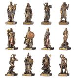 Veronese Design 8,6 cm Uzunluğunda Yunan Pantheon Gods Polyresin Heykelcikler Elle Boyanmış Bronzlaştırılmış Minyatür