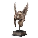 Veronese Design 9 1/2 Inç İskandinav Kanatlı Kask Odin Soğuk Döküm Reçine Brozne Finish Heykel Viking Ev Dekor Koleksiyon
