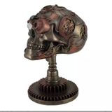 Veronese Design Bronz/Bakır Hazır Steampunk Kafatası Heykeli - Heykel Serisi 2