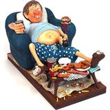 Veronese Forchino Collection Tv Izleyen Göbekli Adam Koleksiyon Figür 38CM