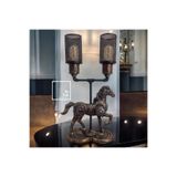 Veronese Steampunk At Figürlü Projektör Lamba, Masa Üstü Abajur, Lüks Ofis Ev Hediyelik Obje Metalik Bronz