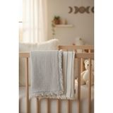 Veronica Line %100 Pamuk 8 Katlı Dolgulu Müslin Bebek Battaniyesi - 100X120 cm Çift Yönlü Puset ve Yatak Örtüsü - Gri - 100 x 120 cm