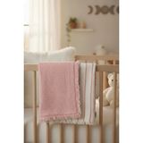 Veronica Line %100 Pamuk 8 Katlı Dolgulu Müslin Bebek Battaniyesi - 100X120 cm Çift Yönlü Puset ve Yatak Örtüsü - Pembe - 100 x 120 cm