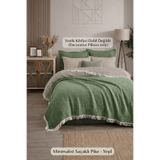 VERONİCA LİNE 4 Kat Müslin Pike %100 Pamuk Çift Kişilik 220x230 Çift Yönlü Nefes Alabilir Yazlık Pike