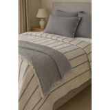 Veronica Line 8 Kat Müslin Çift Yönlü Yatak Örtüsü + Yastık Kılıfı Set 240X260 Organik %100 Pamuk - Gri - Bej - 240 x 260 cm
