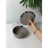 VeronicaArt Bardak Altlığı Hediyelikler, jüt, Trees, Hasır, Halat ipten, Renkli Hediyelik - Gri