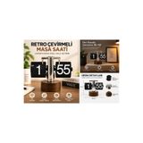 VEROXA Adm2 Retro Ahşap Tabanlı Sayfa Çevirme Masa Saati – Vintage Flip Clock 21X17,5X11,5 cm