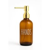 VERRA CONCEPT Banyo Cam Sıvı Sabunluk Metal Gold Pompalı 500ml | Gold Pompalı Kahverengi 18 x 7