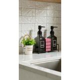 VERRA CONCEPT Modern Cam İkili Sıvı Sabunluk & Deterjanlık Seti-500 Ml Cam Sabunluk , Metal Standlı