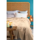 Verra Home Pamuklu Tek Kişilik Battaniye 130x170cm Bej – Yumuşak ve Nefes Alabilen Kumaş - 130 x 170 cm