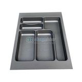 VERSA ANTRASİT DOKULU ÇEKMECE İÇİ KARE ANTİBAKTERİYEL PLASTİK KAŞIKLIK 39 X 49