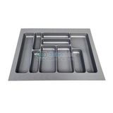 VERSA ANTRASİT DOKULU ÇEKMECE İÇİ KARE ANTİBAKTERİYEL PLASTİK KAŞIKLIK 66 X 49