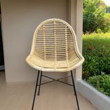 Versa El Işçiliği Doğal Rattan Sandalye – Bali Ithal, Sürdürülebilir Tasarım - Ahşap - Bej - kahve rengi