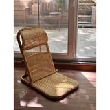 Versa Rattan Yer Şezlongu Tatami Chair – Doğal El Işçiliği Katlanabilir Yer Koltuğu | Salon, Balkon, Teras Için Zemin Oturma Koltuğu
