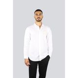 Versace Erkek Gömlek Yaka Uzun Kollu Logo Baskılı Beyaz-Altın Gömlek 78GALYS2CN002-G03 - 48
