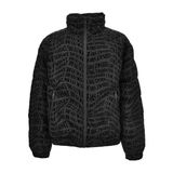 Versace Erkek Kapitone Desenli Kuş Tüyü Dolgulu Dik Yaka Logo Kabartma Desenli Siyah Mont 79GAUD04CQ21D-899 - 50