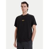 Versace Erkek Metalik Logo Desenli Normal Kalıp Yuvarlak Yakalı Pamuklu Kısa Kollu Siyah T-Shirt 80GAHT05 CJ00T-G89