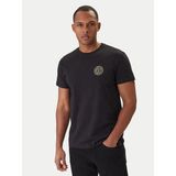Versace Erkek Normal Kalıp Yuvarlak Yakalı Logo Desenli Kısa Kollu Siyah T-Shirt 80GAHT03 CJ00T-G89