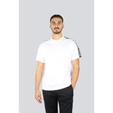 Versace Erkek Normal Kalıp Yuvarlak Yakalı Omzu Logo Şerit Bantlı Kısa Kollu Beyaz T-Shirt 79GAHC02CJ01C-003
