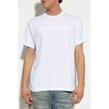 Versace Erkek Normal Kesim Pamuklu Kabartma Logo Desenli Yuvarlak Yakalı Kısa Kollu Beyaz T-Shirt 80GAHE09 CJ00E-003 - XL