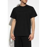 Versace Erkek Normal Kesim Pamuklu Kabartma Logo Desenli Yuvarlak Yakalı Kısa Kollu Siyah T-Shirt 80GAHE09 CJ00E-899 - XL
